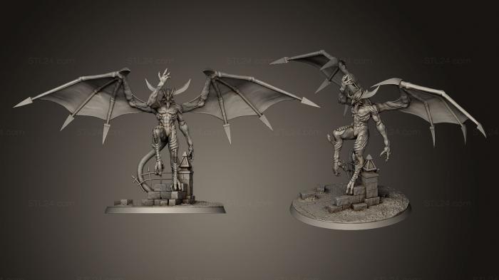 Статуэтки герои, монстры и демоны (Дьяволос Демон, STKM_0441) 3D модель для ЧПУ станка